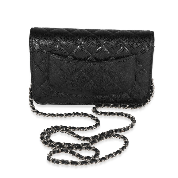 Chanel Black Quilted Caviar Wallet On Chain - Picture 3 of 7